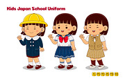 Kids Japan School Uniform Vector #12, a Person Illustration by MEDZ (Thumbnail 1 of 3)