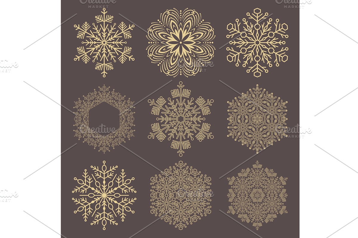Set of Round Snowflakes With Winter, a Decorative Illustration by FineArtStudio (Photo 1 of 3)