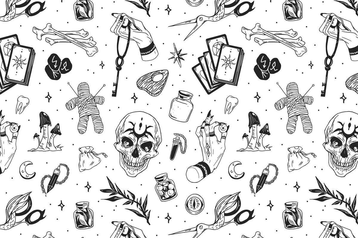 Witchcraft seamless pattern, a Pattern Graphic by Good Studio (Photo 1 of 3)