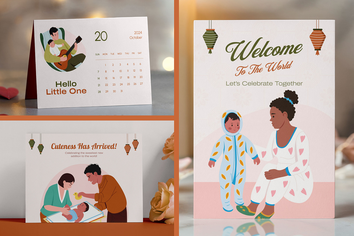 Newborn Baby Illustration Set, a Person Illustration by Brickclay (Photo 3 of 8)