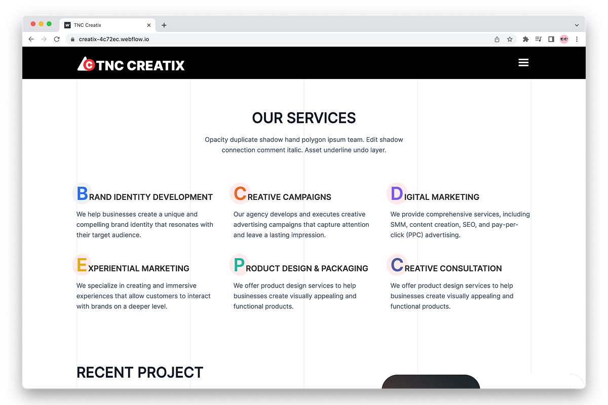 TNC Creatix Agency Webflow Template, a HTML Template by TNCFlow (Photo 6 of 10)