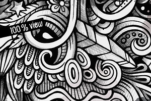 Hippie Graphic Doodle Illustration