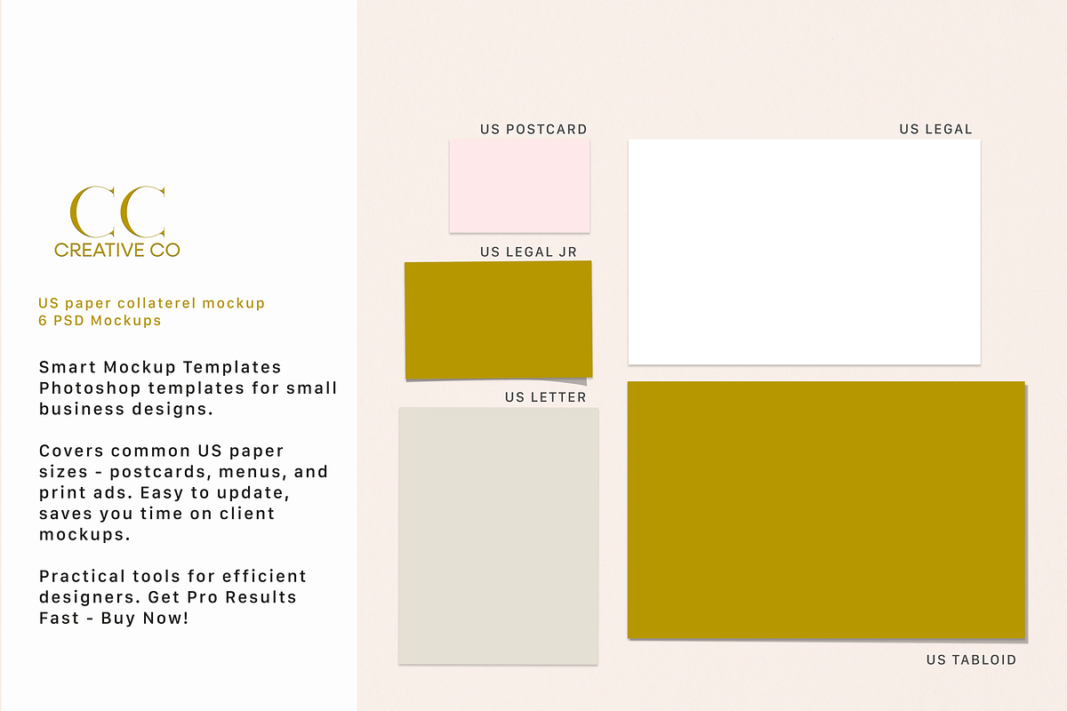 US Paper Collateral Mockup, a Marketing Template by CC CREATIVE CO (Photo 5 of 8)