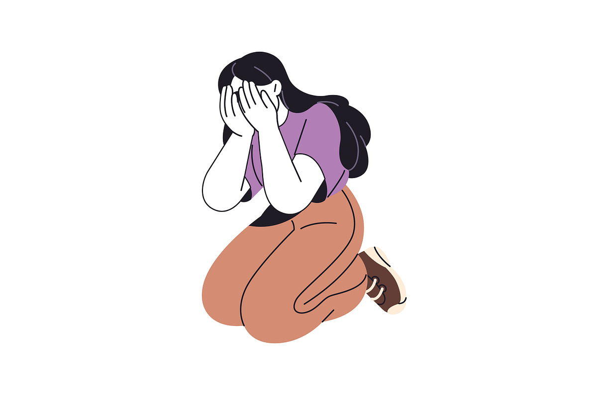 Depressed teenagers, sad people set, a Person Illustration by PaperTrident (Photo 7 of 9)