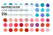 Watercolor vector stains & patterns, a Pattern Graphic by Ibrin's Shop (Thumbnail 1 of 7)