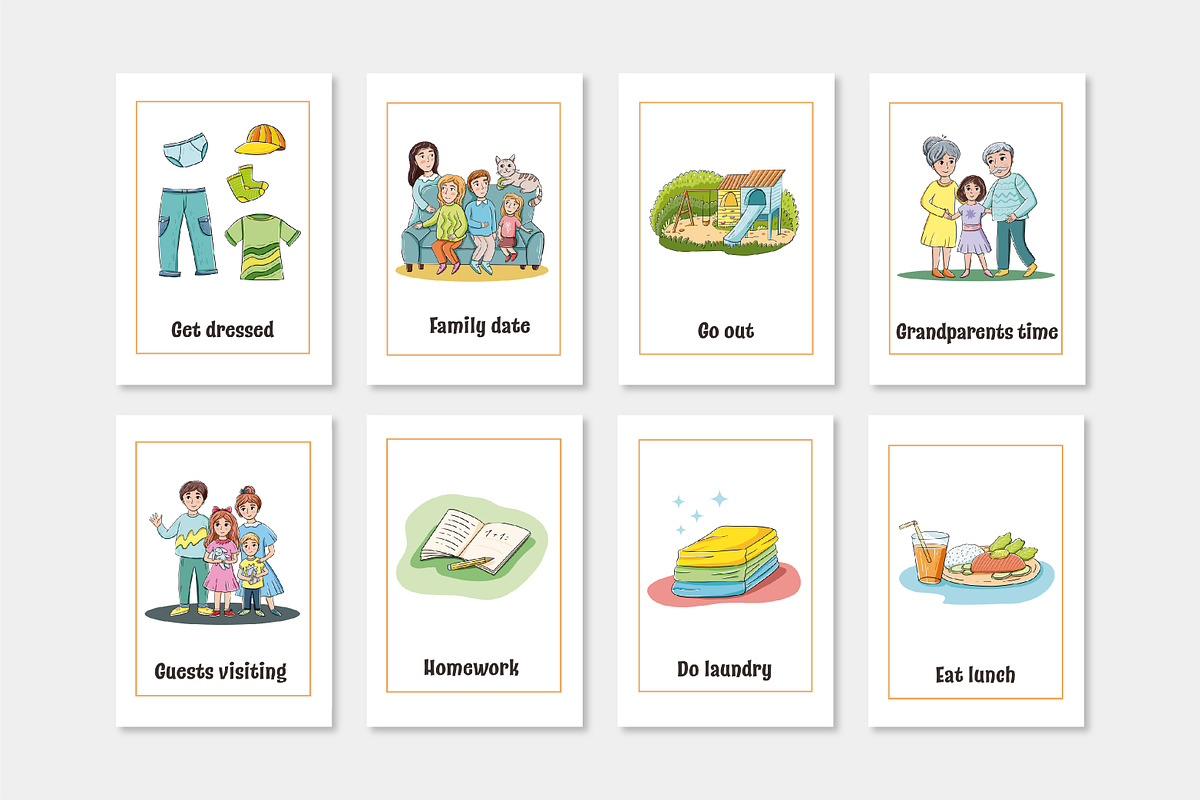 Printable Chore Clip Art Cards, a Card Template by svetodesign (Photo 4 of 9)