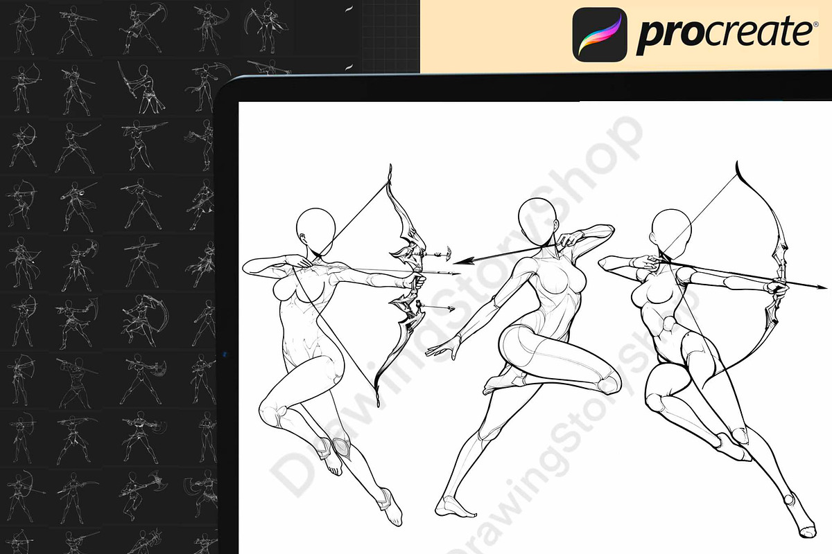 100 Procreate Anime Fighting Stamps, a Brush Add-On by DrawingStoryShop (Photo 3 of 6)