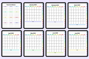 Digital 2025 Teacher Planner Rainbow