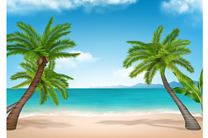 Beach Background. Exotic Relax Place