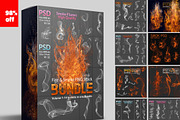 Fire & Smoke PNG Stock Bundle, a Shape Add-On by MRI STUDIO (Thumbnail 1 of 15)