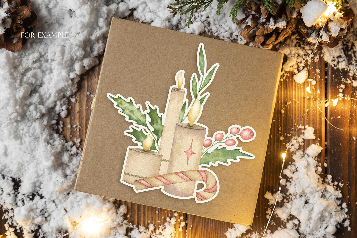 Watercolor Cozy Christmas set, an Illustration by OrangePeafowlArt (Photo 6 of 14)