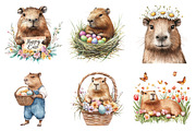Hoppy Easter Capybaras Clipart, an Illustration by CreationArt (Thumbnail 2 of 5)