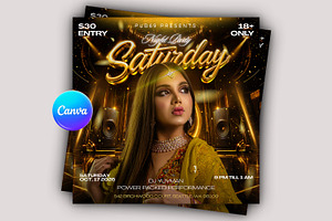Gold Glam Night Party Flyer Template