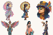 African Steampunk Girls Clipart, a Person Illustration by Design Scotch (Thumbnail 3 of 8)