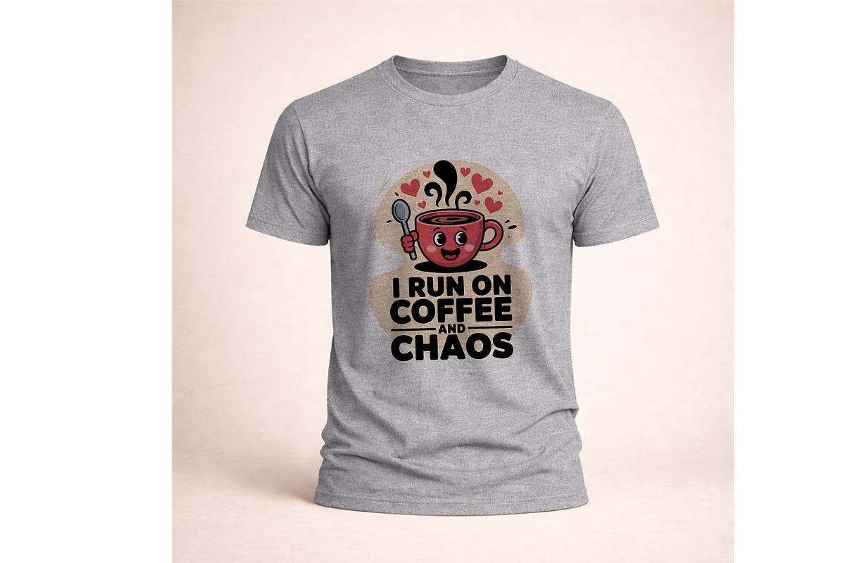Coffee Chaos Funny Quote T-Shirt, an Object Graphic by Annudesign (Photo 7 of 9)
