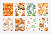 Watercolor Pumpkinp Digital Paper, a Pattern Graphic by Snapybiz (Thumbnail 5 of 5)