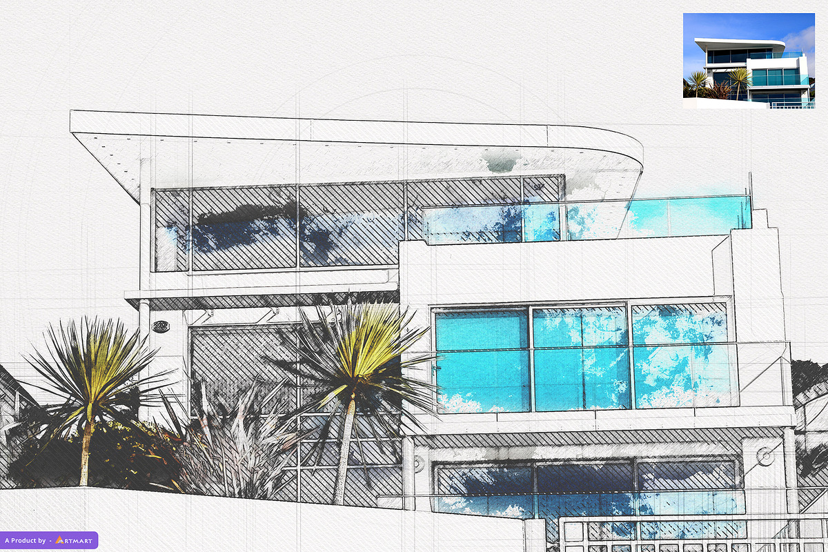 Sketchy - Artistic Color Sketch, an Action Add-On by A R T M A R T (Photo 5 of 10)