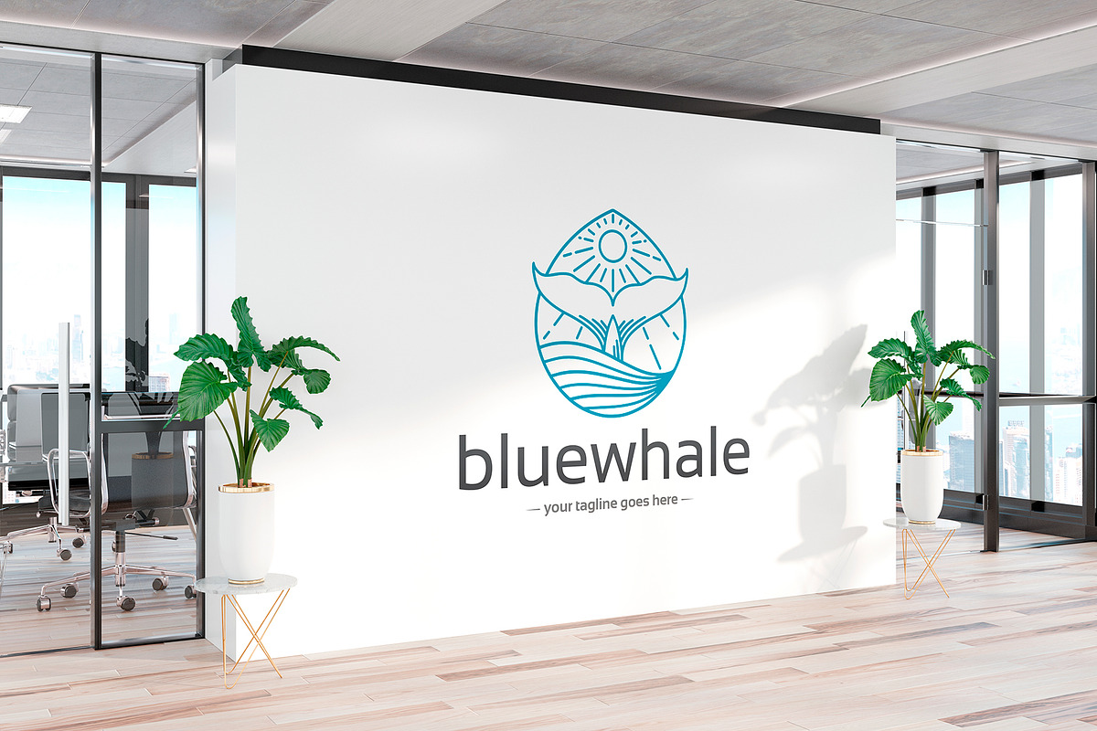 Blue Whale Tail Logo Template, a Branding & Logo Template by vectorwithin (Photo 3 of 3)