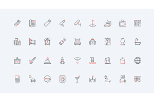 Hotel hospitality accommodation icon, an Object Illustration by Lemberg Vector