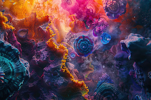 Vibrant Abstract Underwater Scene, a Nature Photo by Ales Munt