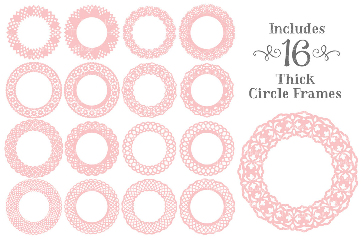 Soft Pink Vector Lace Frames, an Illustration by Amanda Ilkov (Photo 4 of 5)