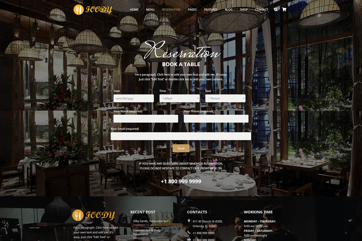 Foody - Coffee, Bakery & Business, a WordPress Template by Cherry Wordpress Theme (Photo 10 of 11)