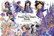 Purple Fairy Clipart, a Seasonal Illustration by CreationArt (Thumbnail 1 of 4)
