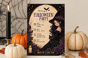Gothic Witch Halloween Invitation, an Invitation Template by Arslan (Thumbnail 1 of 5)
