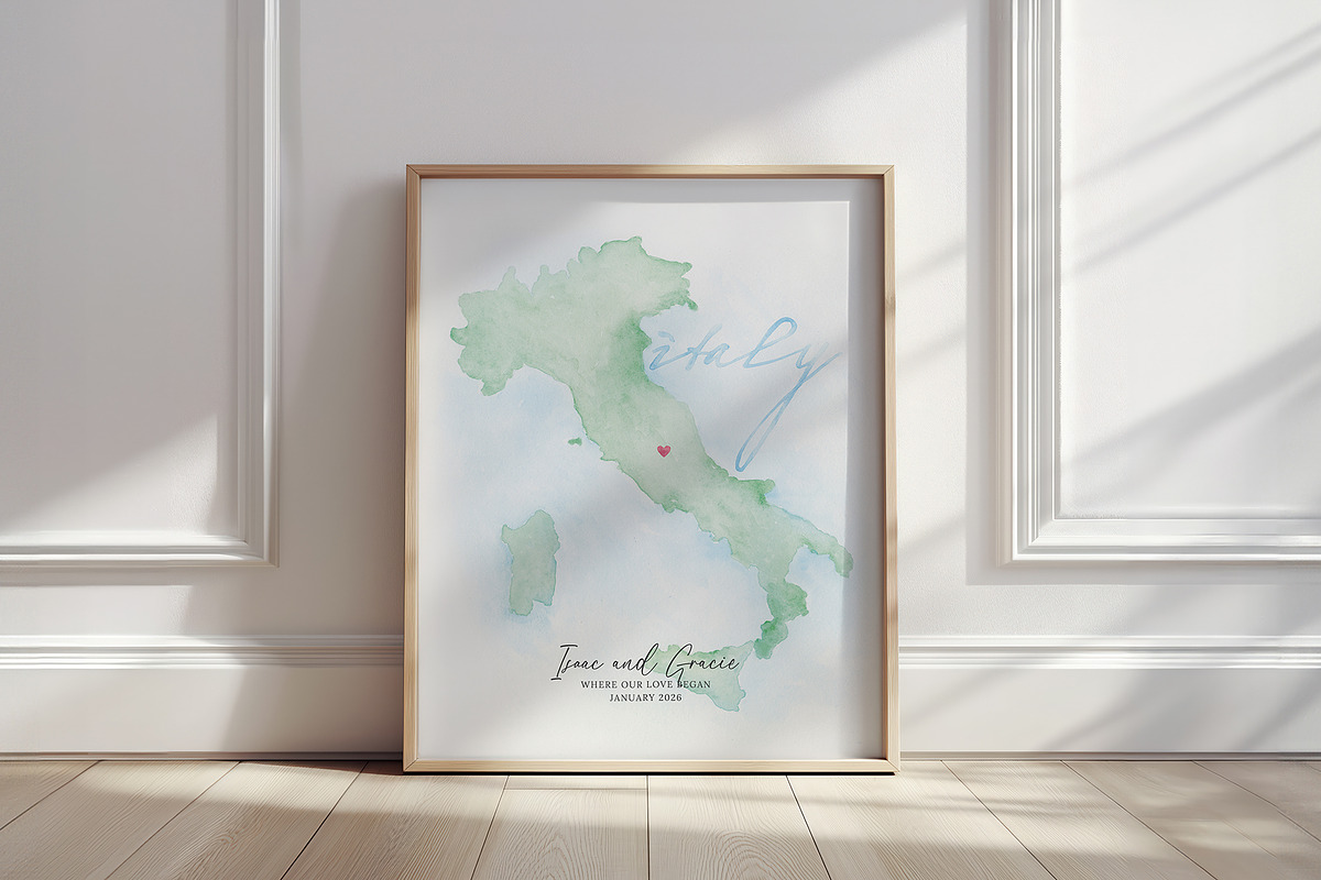 Watercolor Map of Italy, a Graphic by Beloved Paper (Photo 2 of 6)