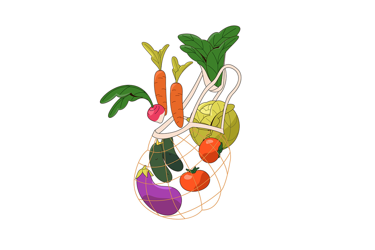 Grocery baskets for shopping food, a Food Illustration by PaperTrident (Photo 3 of 9)