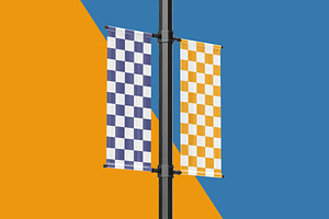 Street Pole Banner Mockup Set