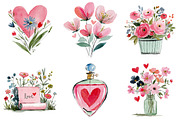 Watercolor Romantic Clipart, an Illustration by Craft Nest (Thumbnail 4 of 5)