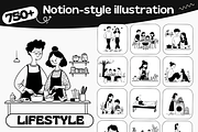 Notion Style Lifestyle Illustration, a Person Illustration by DaisyStudio (Thumbnail 1 of 10)
