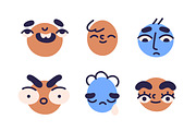 Cute funny abstract face icons set, a Person Illustration by Good Studio (Thumbnail 4 of 6)