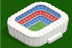 Isometric football stadium arena, an Object Illustration by Golden Sikorka