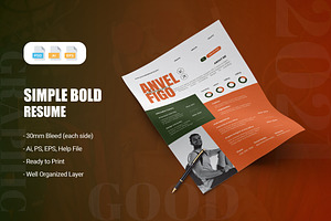 Simple Bold - Resume, a Resume Template by AQR Studio