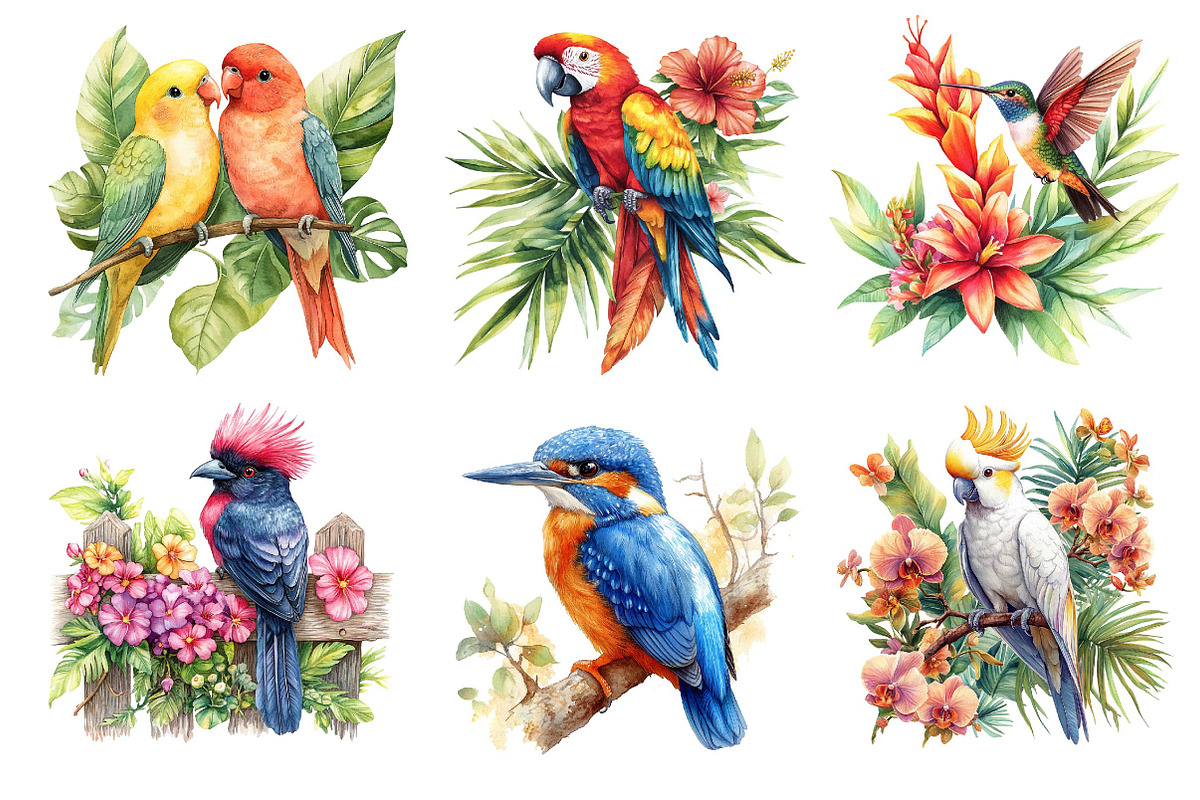 Tropical Birds Garden Clipart, an Icon by Dream Creation (Photo 5 of 6)