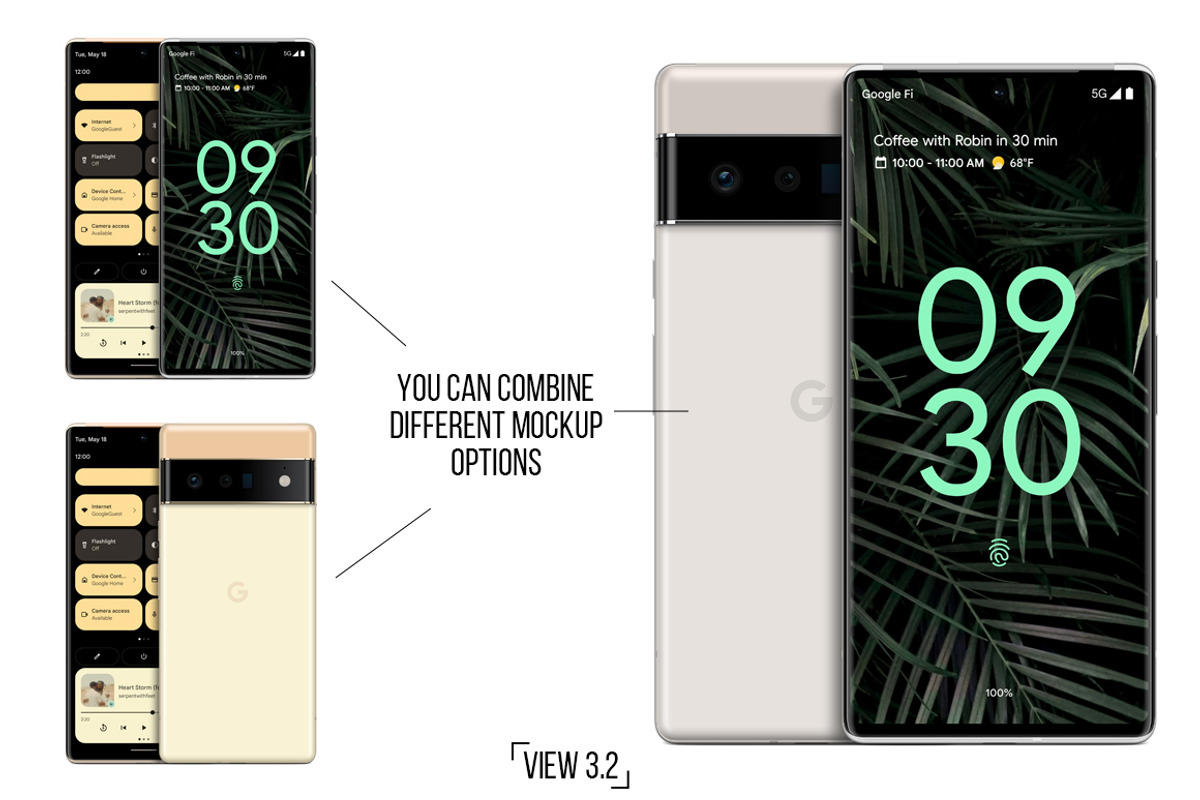 Google Pixel 6 Pro Vector MockUp, a Product Mockup by Alex_Yanko (Photo 5 of 6)