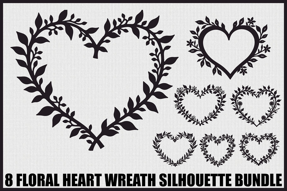 Floral Heart Wreath Bundle, an Illustration by BIPLOB EXPERT (Photo 1 of 9)