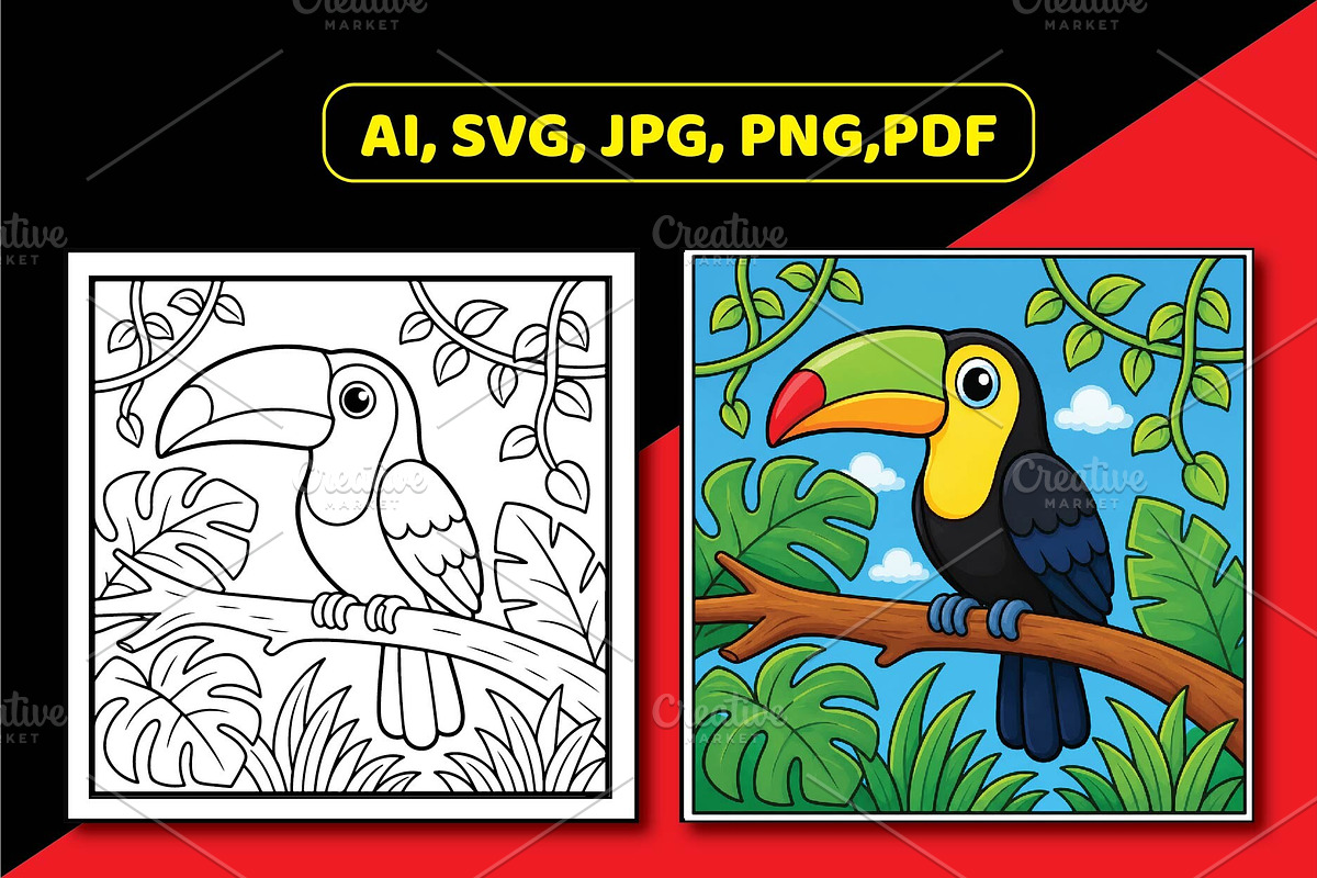 Jungle Animal Coloring Book for Kids, an Animal Illustration by Akrinity Digital (Photo 5 of 6)