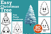 Easy Christmas Tree Coloring Pages, an Animal Illustration by martinblan (Thumbnail 1 of 4)
