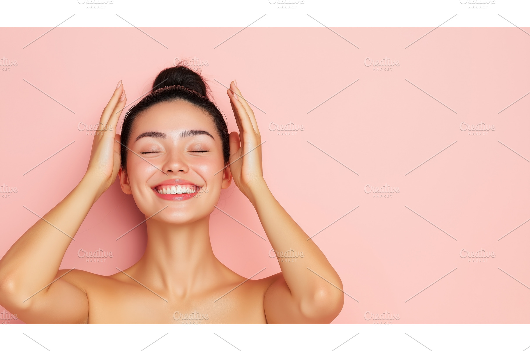 Smiling Asian woman enjoying, a Beauty & Fashion Photo by Sergey Kotenev
