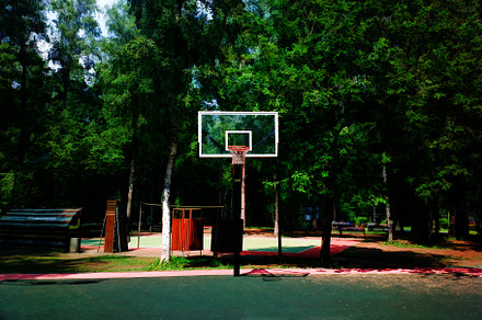 Basketball hoop on sport playground illustration, a Sports & Recreation Photo by RETROWAVE '88