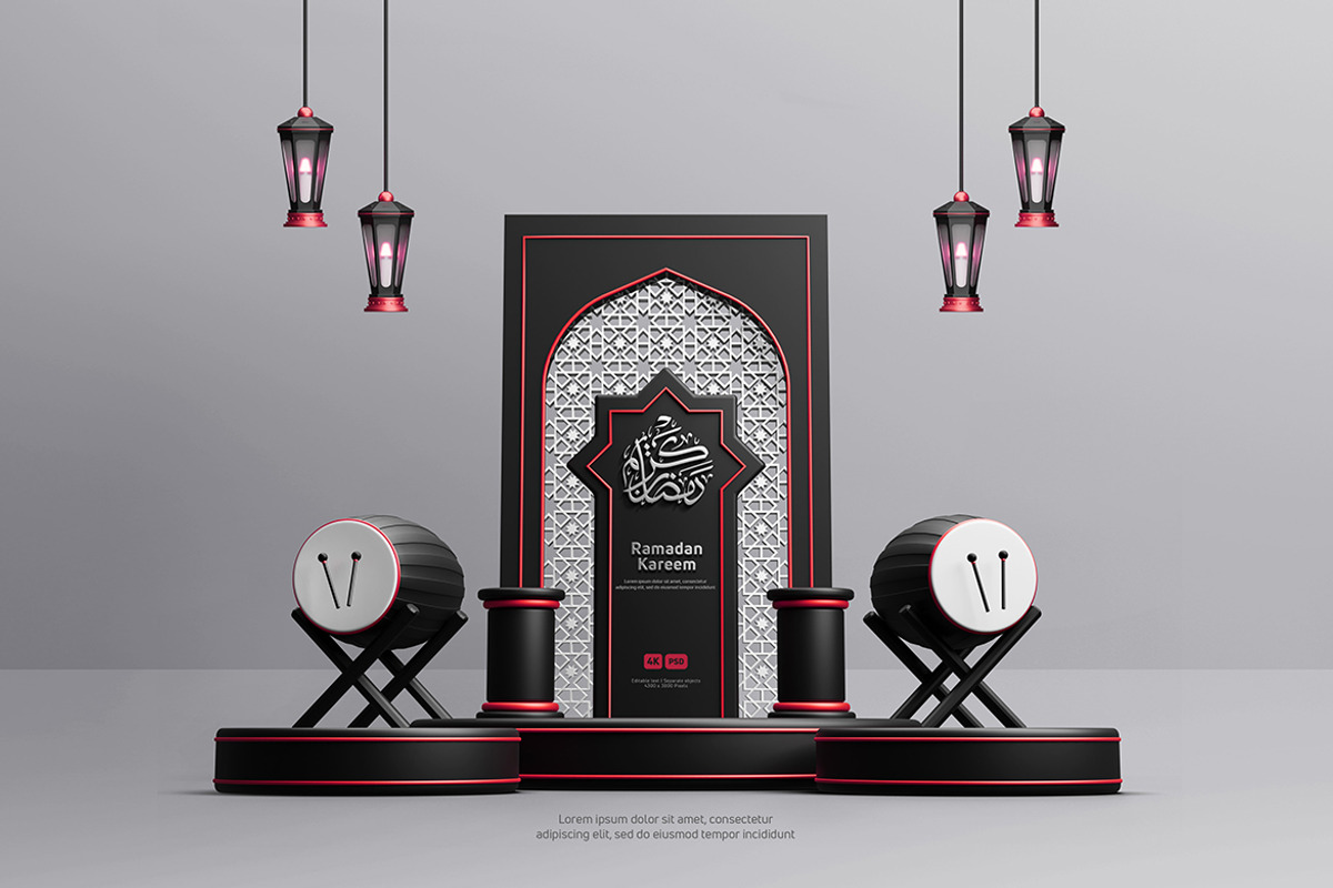 3D Ramadan Kareem Decorative, a Decorative Illustration by Modaldesain (Photo 2 of 3)