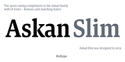 Askan Slim, a Serif Font by Hoftype (Thumbnail 1 of 14)