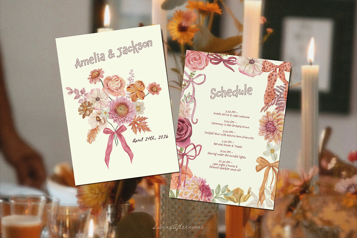 Autumn Garden floral watercolor fall, a Decorative Illustration by SunnyAfternoons (Photo 3 of 18)