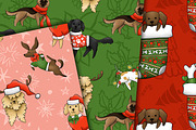 Christmas dogs patterns, a Pattern Graphic by DarinaDigital (Thumbnail 3 of 5)