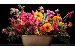 vibrant flowers in pot isolated ai, a Nature Photo by pikepicture