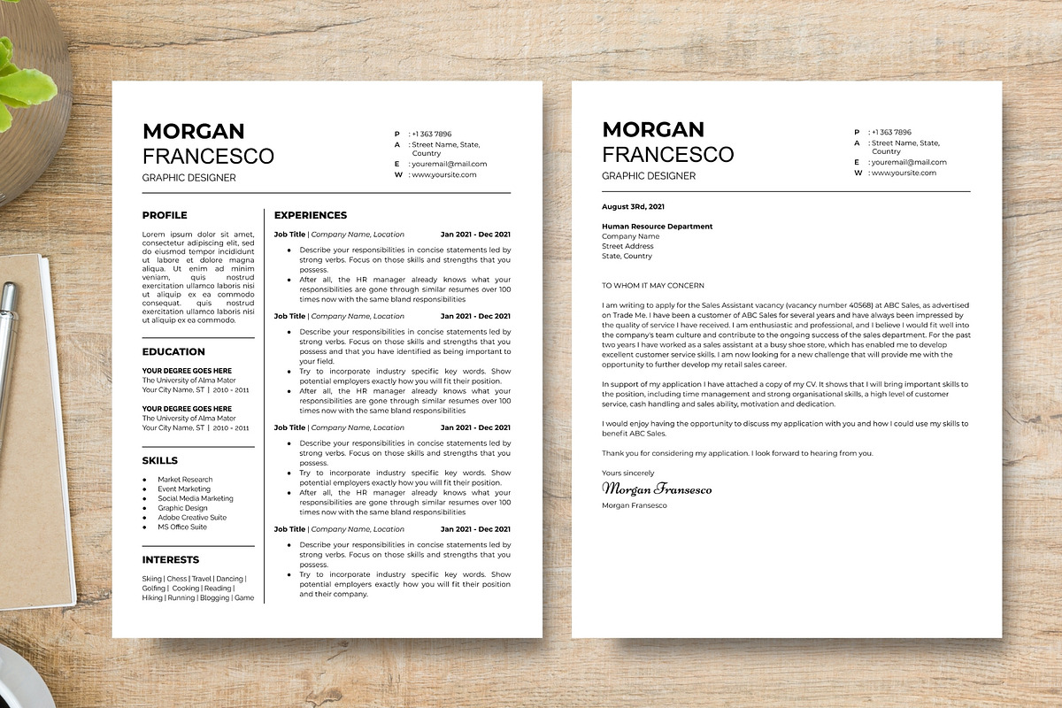 Google Docs Resume Template | 1 Page, a Resume Template by bonadigitals (Photo 2 of 4)