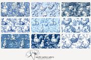 70 blue Easter toile repeat pattern, a Pattern Graphic by Poppy Lane Studio (Thumbnail 8 of 10)